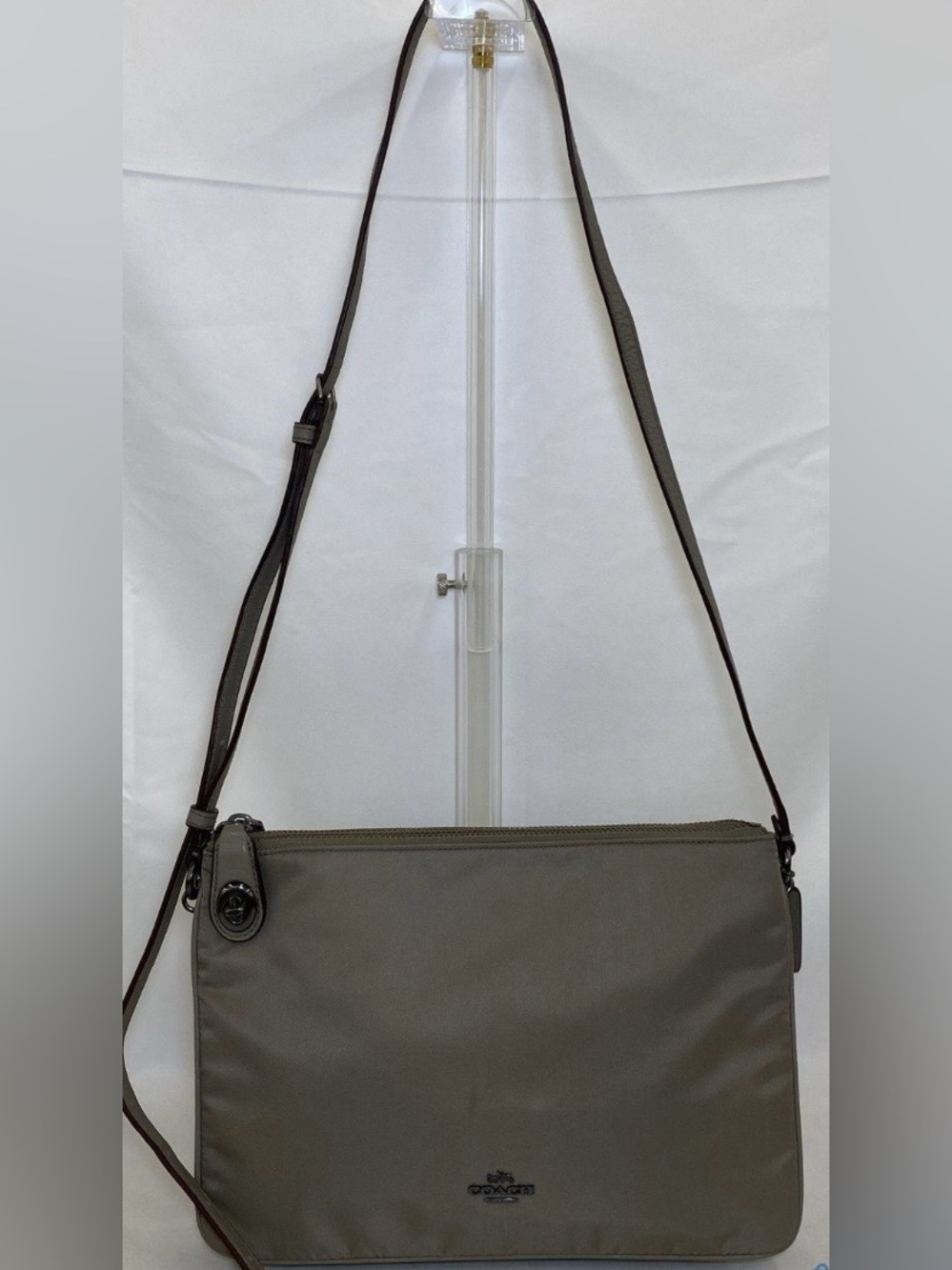 Coach Men’s Crossbody Bag Taupe and Dark Brown